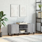 Vinylplatenkast met stevige blad en ijzeren poten van bewerkt hout - Grijs sonoma / 1 - Cd- & dvd-kasten