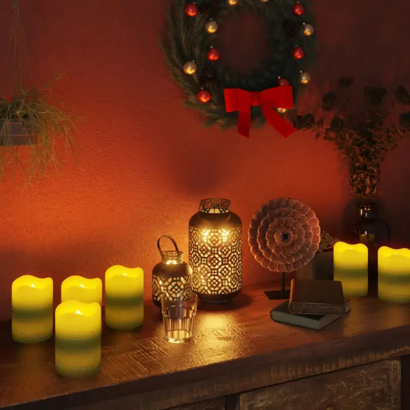 Vlamloze LED-kaarsen met set batterijen voor sfeervolle decoraties - Mintgroen / 24 - Kaarsen zonder vlam