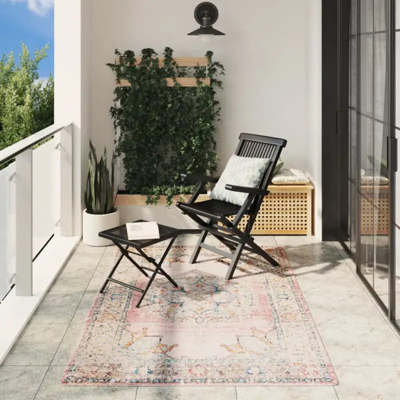 Vloerkleed in vintage stijl eenvoudig schoon en zonder schadelijke stoffen - Roze / 140 x 200 cm - Vloerkleden