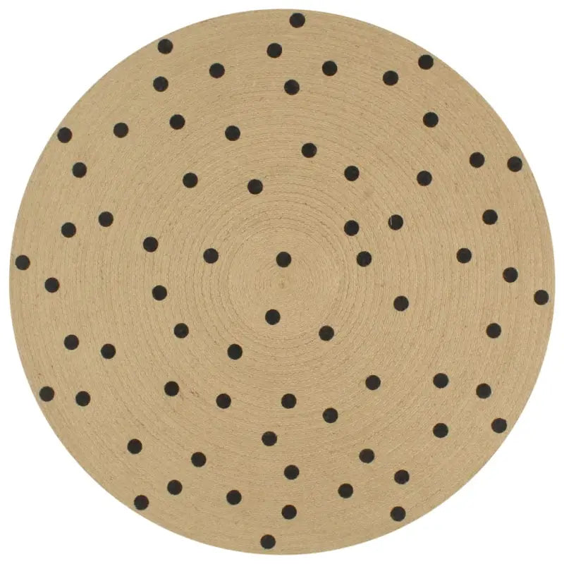 Vloerkleed met driehoek print van gevlochten jute voor een natuurlijke look - 120 cm / Polkadots - Vloerkleden