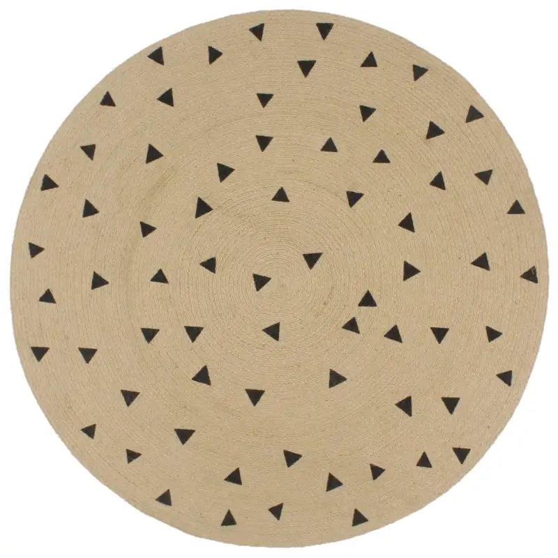 Vloerkleed met driehoek print van gevlochten jute voor een natuurlijke look - 120 cm / Driehoeken - Vloerkleden