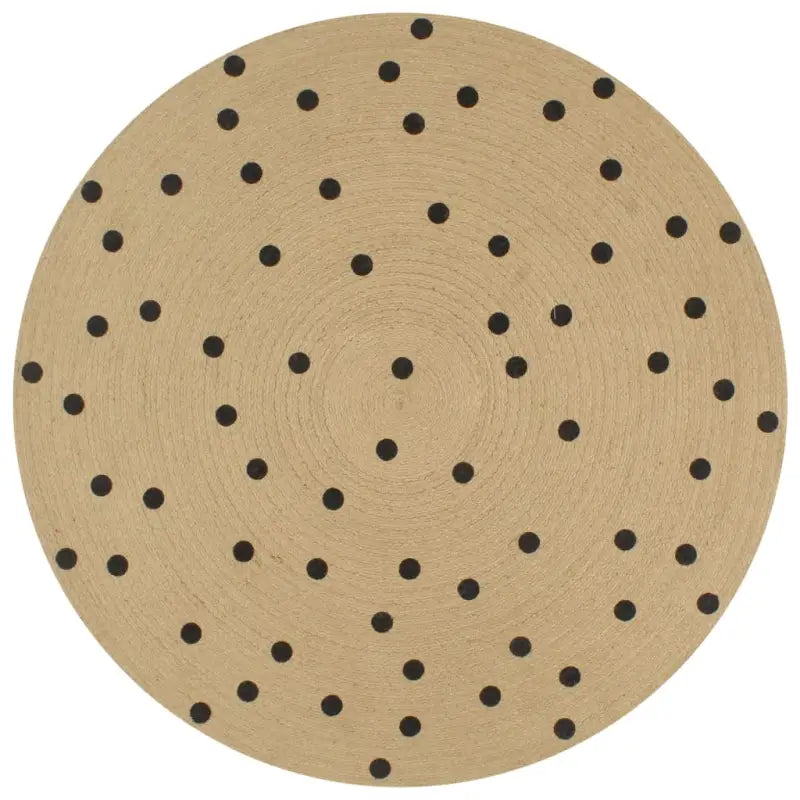 Vloerkleed met driehoek print van gevlochten jute voor een natuurlijke look - 150 cm / Polkadots - Vloerkleden