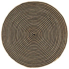Vloerkleed met spiraal ontwerp van gevlochten jute voor een natuurlijke uitstraling - Zwart / 120 cm - Vloerkleden