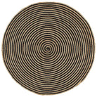 Vloerkleed met spiraal ontwerp van gevlochten jute voor een natuurlijke uitstraling - Zwart / 150 cm - Vloerkleden