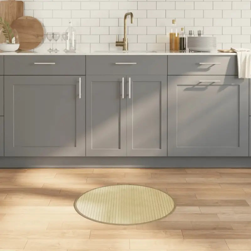 Vloerkleed van Bamboe met neutrale kleuren en gemakkelijk schoon te maken - lichtnaturel / 60 cm - Vloerkleden