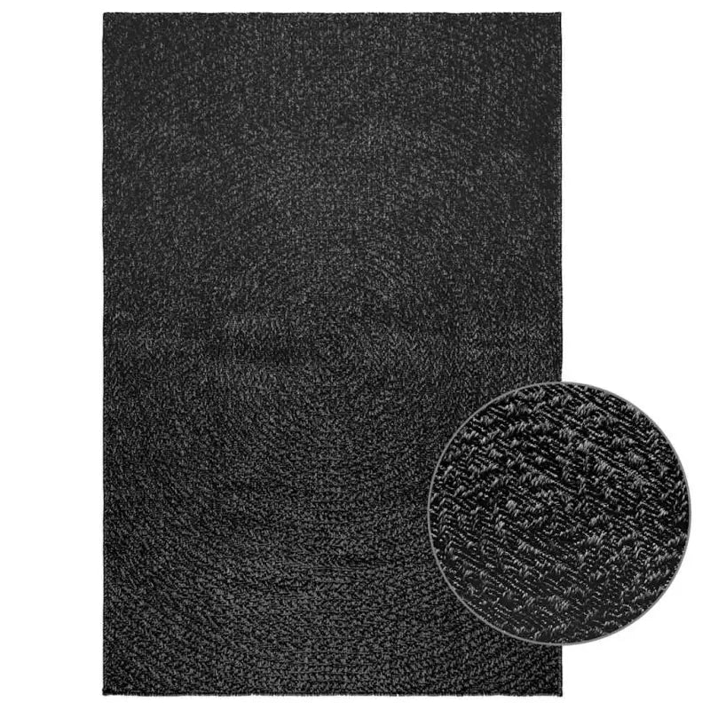 Vloerkleed voor binnen en buiten met gezellige sfeer - Antraciet / 120 x 170 cm / Rond - Vloerkleden