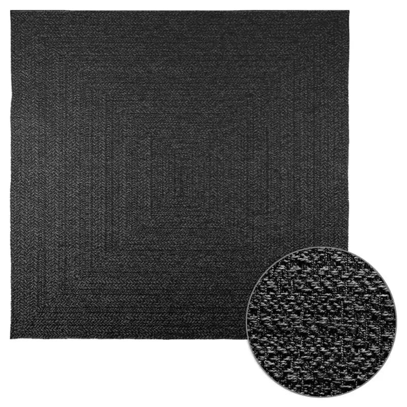Vloerkleed voor binnen en buiten met gezellige sfeer - Antraciet / 200 x 200 cm / Rechthoekig - Vloerkleden