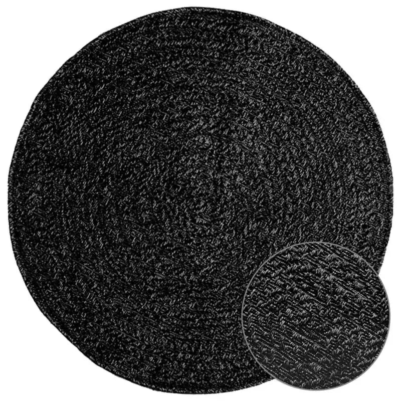 Vloerkleed voor binnen en buiten met gezellige sfeer - Antraciet / Ø 90 cm / Rond - Vloerkleden