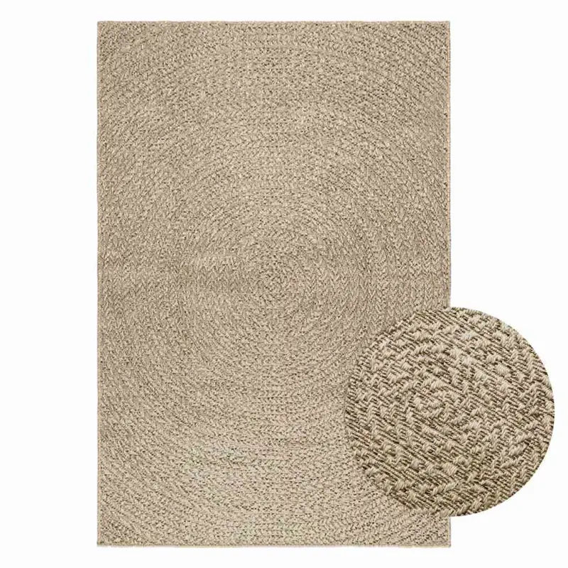 Vloerkleed voor binnen en buiten met gezellige sfeer - Beige / 120 x 170 cm / Rond - Vloerkleden