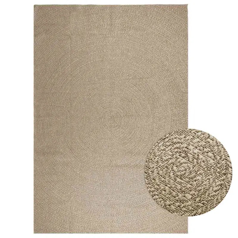 Vloerkleed voor binnen en buiten met gezellige sfeer - Beige / 240 x 340 cm / Rond - Vloerkleden