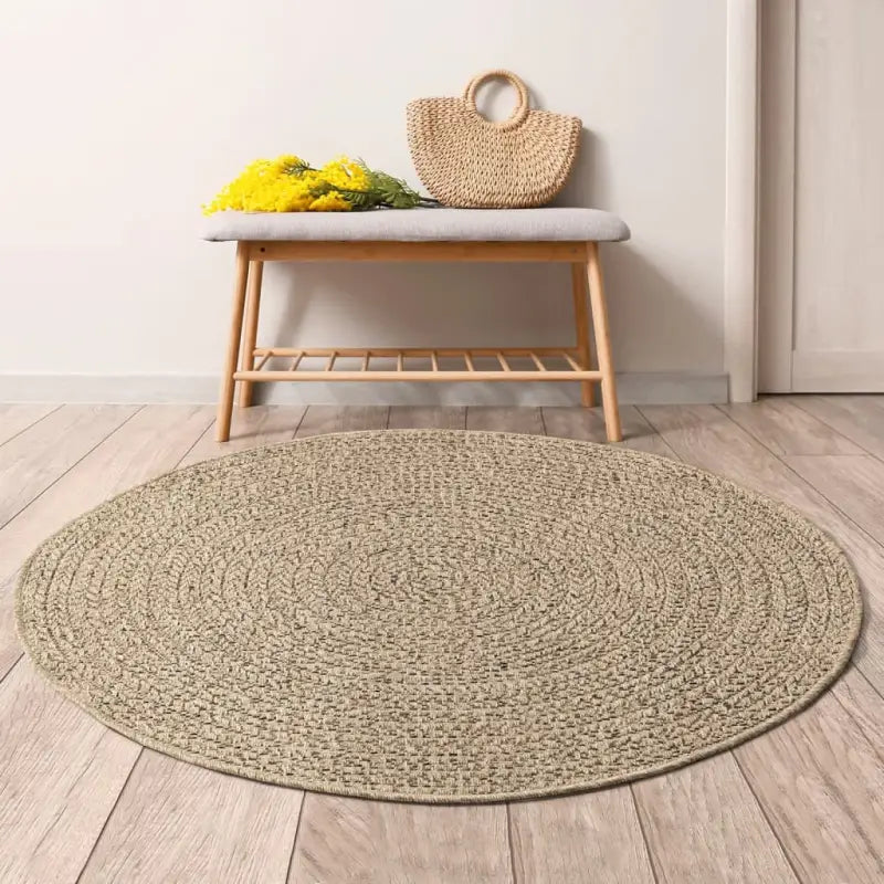 Vloerkleed voor binnen en buiten met gezellige sfeer - Bruin / Ø 200 cm / Rond - Vloerkleden
