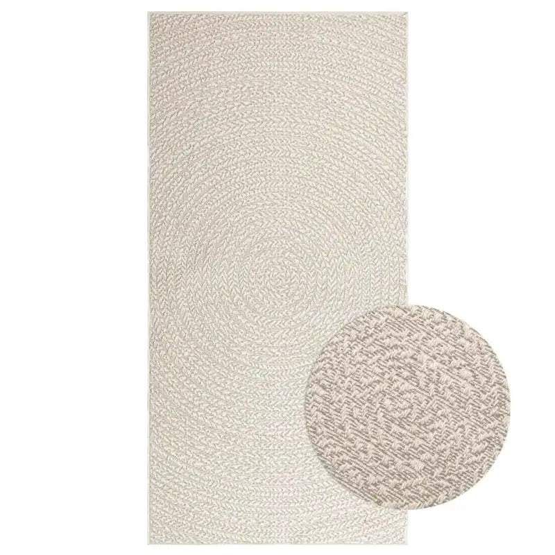 Vloerkleed voor binnen en buiten met gezellige sfeer - Crème / 100 x 200 cm / Rond - Vloerkleden