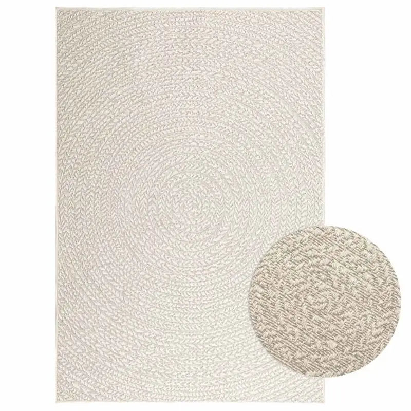 Vloerkleed voor binnen en buiten met gezellige sfeer - Crème / 120 x 170 cm / Rond - Vloerkleden
