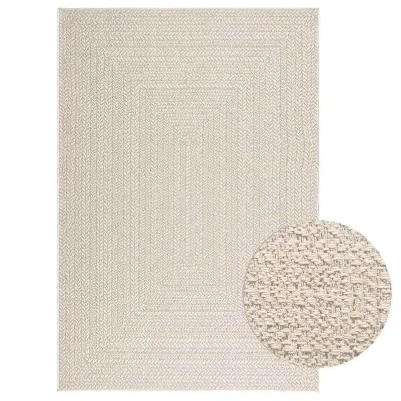 Vloerkleed voor binnen en buiten met gezellige sfeer - Crème / 140 x 200 cm / Rechthoekig - Vloerkleden