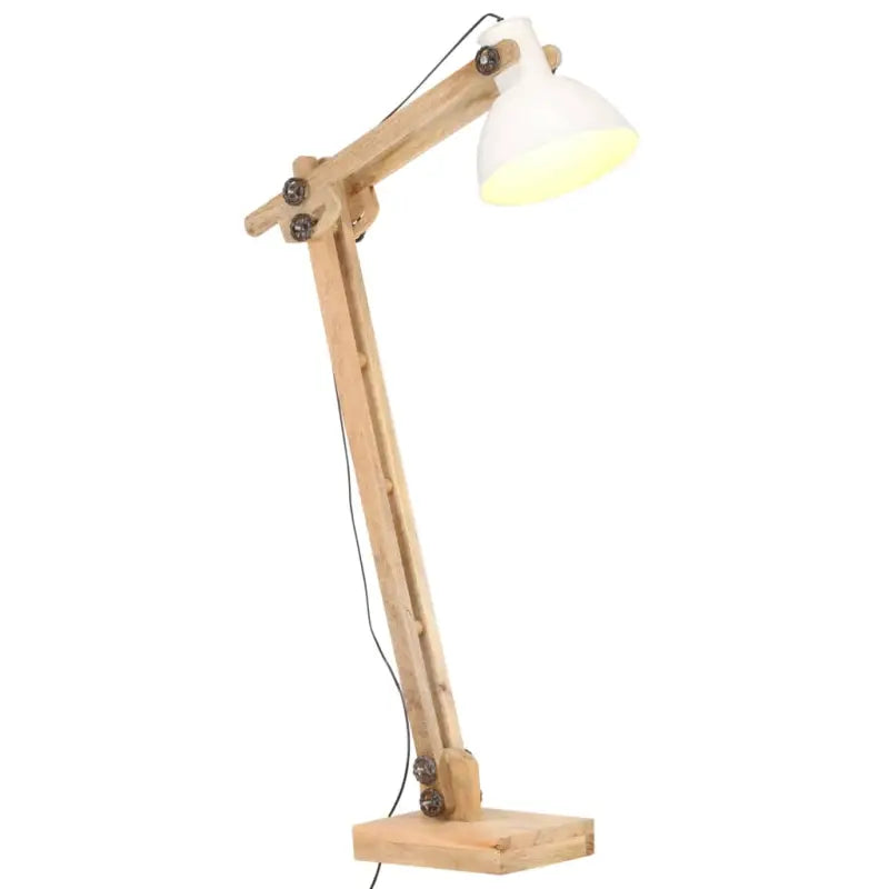 Vloerlamp met massief mangohout en verstelbare houten lat in bruine afwerking - Wit / 1 - Lampen