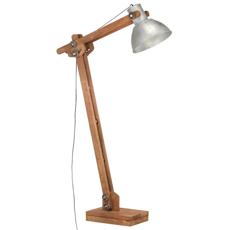 Vloerlamp met massief mangohout en verstelbare houten lat in bruine afwerking - Lampen