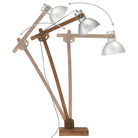 Vloerlamp met massief mangohout en verstelbare houten lat in bruine afwerking - Lampen