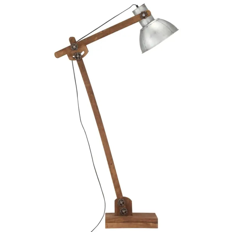 Vloerlamp met massief mangohout en verstelbare houten lat in bruine afwerking - Lampen