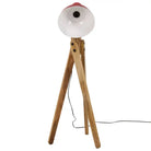 Vloerlamp van massief mangohout met E27 fitting in verweerd rood - Lampen