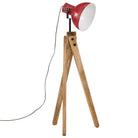 Vloerlamp van massief mangohout met E27 fitting in verweerd rood - Lampen