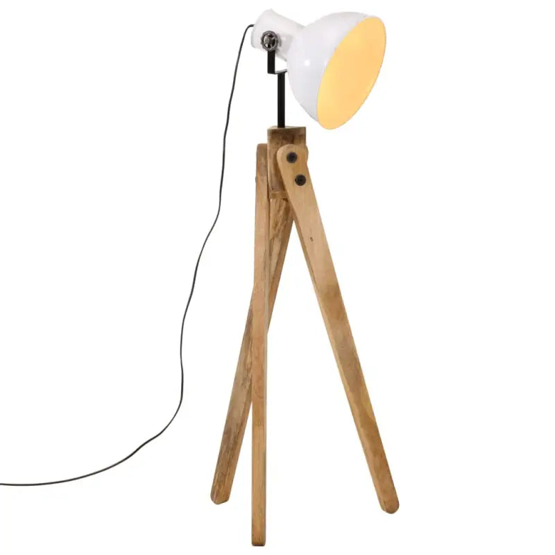 Vloerlamp van massief mangohout met E27 fitting in verweerd rood - Wit / 1 - Lampen