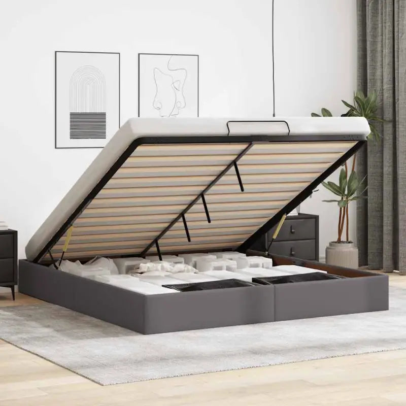 Voetenbank voor bedden en boxspring nodig met opberggemak en comfort - Grijs / 200 x 200 cm - Bedden & bedframes