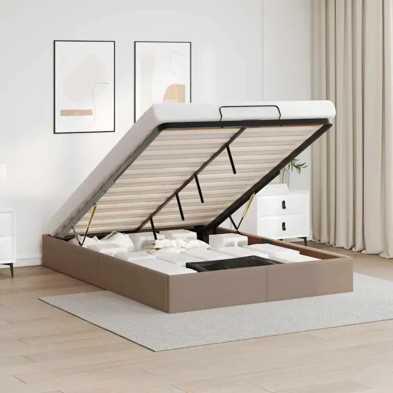 Voetenbank voor bedden en boxspring nodig met opberggemak en comfort - cappucino / 140 x 190 cm - Bedden & bedframes