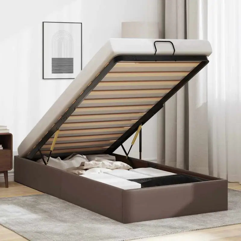 Voetenbank voor bedden en boxspring nodig met opberggemak en comfort - Bruin / 90 x 200 cm - Bedden & bedframes