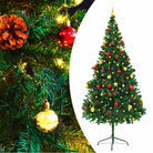 Volledig versierde kunstkerstboom voor zowel binnen- als buitengebruik - Groen / 210 x 110 cm / 1 - Kerstbomen