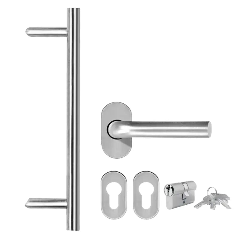 Voordeur aluminium met 110x210 cm en duurzame drempel for meer veiligheid - Voordeuren
