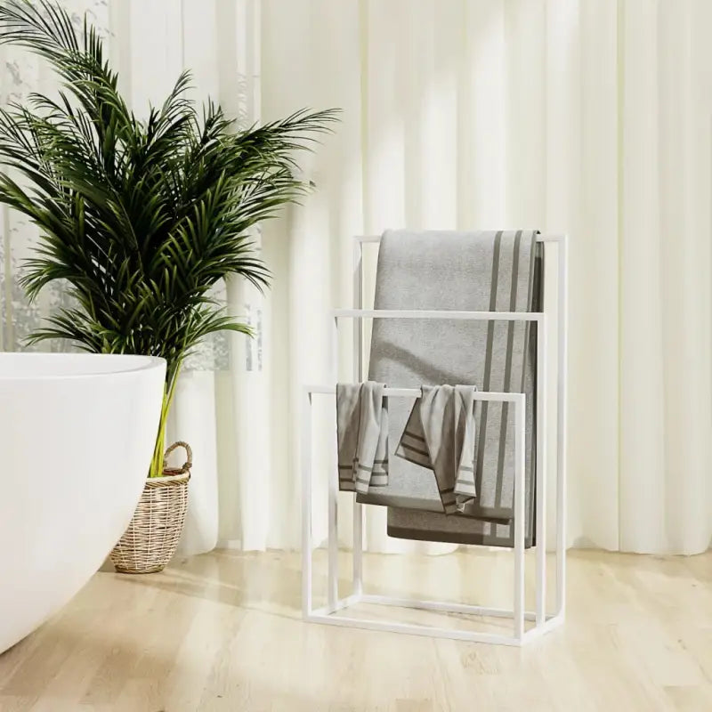 Vrijstaand Handdoekenrek voor een eigentijdse badkamer uitstraling - Wit / 48 x 24 x 79 cm - Handdoekrekken & -houders