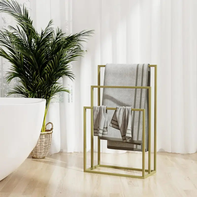 Vrijstaand Handdoekenrek voor een eigentijdse badkamer uitstraling - Goud / 48 x 24 x 79 cm - Handdoekrekken & -houders