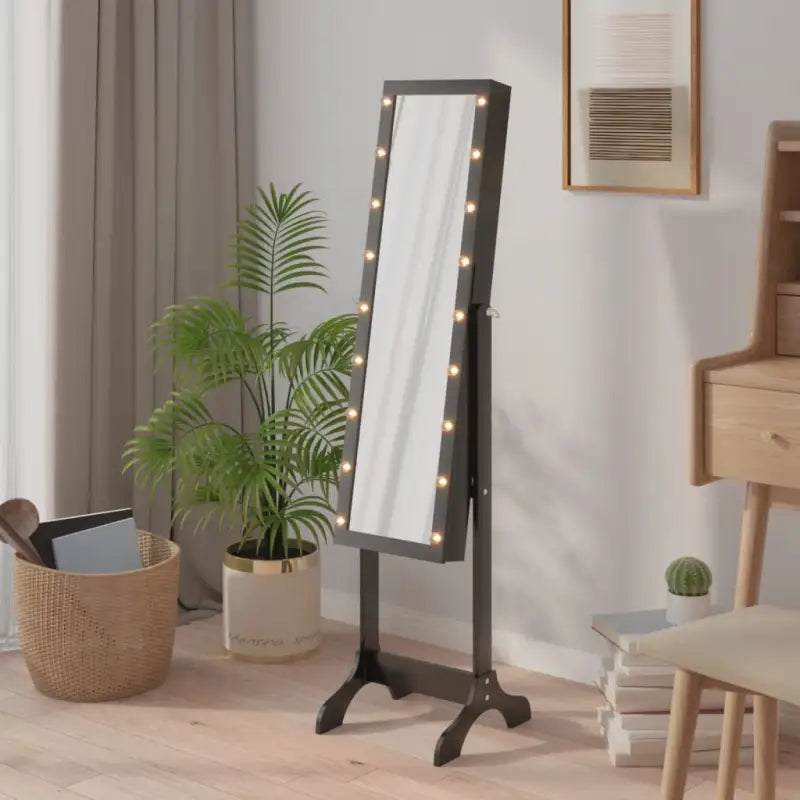 Vrijstaande spiegel met LED-verlichting voor heldere weerspiegeling - Zwart / 1 - Spiegels