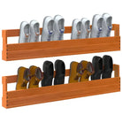 Wandgemonteerd schoenenrek van massief grenenhout voor binnen handbereik - Wasbruin / 2 / 110 cm - Schoenenrekken