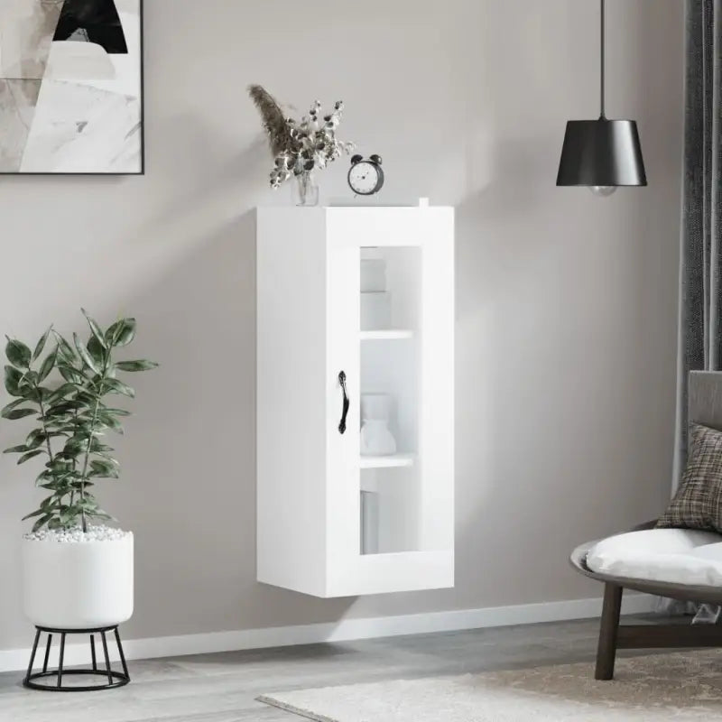 Wandgemonteerde dressoir in hoogglans wit van bewerkt hout - Wit / 1 - Dressoirs & buffetkasten