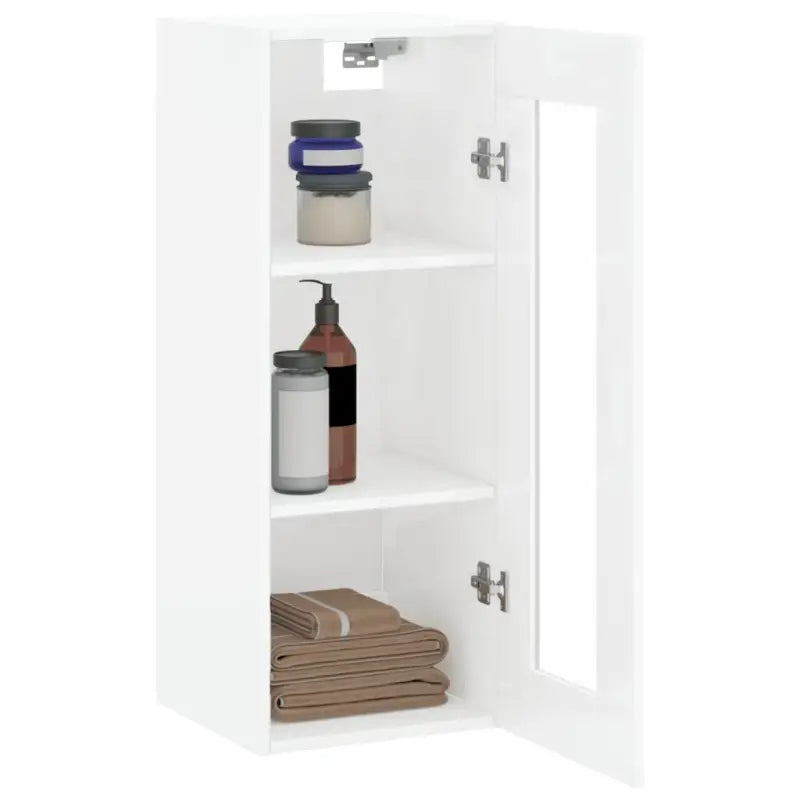 Wandgemonteerde dressoir in hoogglans wit van bewerkt hout - Dressoirs & buffetkasten