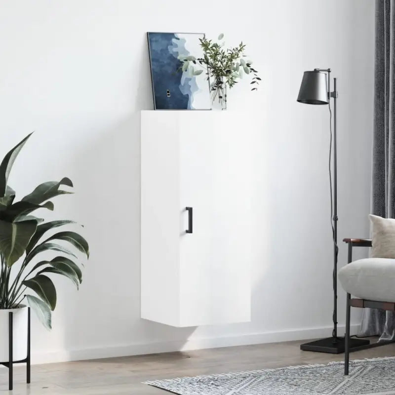 Wandgemonteerde dressoir in hoogglans wit van bewerkt hout - Dressoirs & buffetkasten