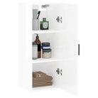 Wandgemonteerde dressoir in hoogglans wit van bewerkt hout - Dressoirs & buffetkasten