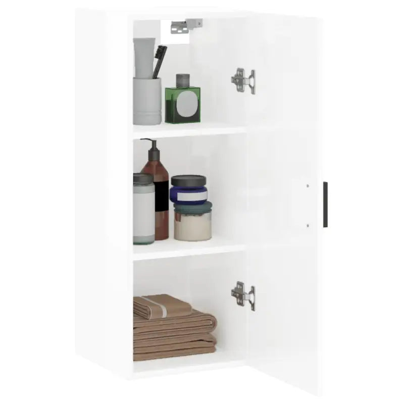 Wandgemonteerde dressoir in hoogglans wit van bewerkt hout - Dressoirs & buffetkasten