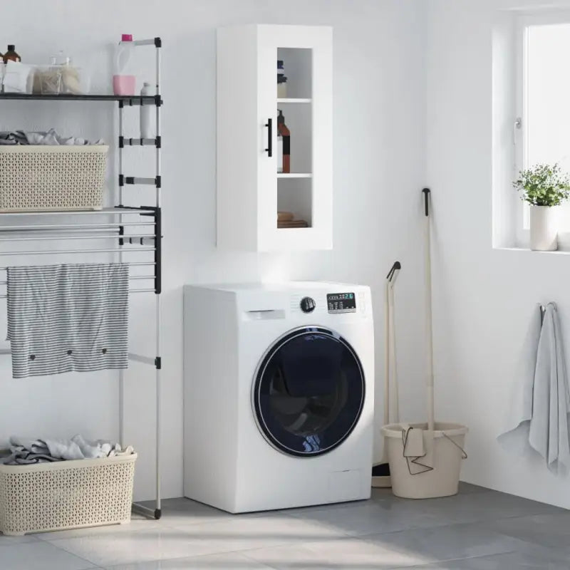 Wandgemonteerde dressoir met bewerkt hout voor een stijlvolle uitstraling - Wit / 1 - Dressoirs & buffetkasten