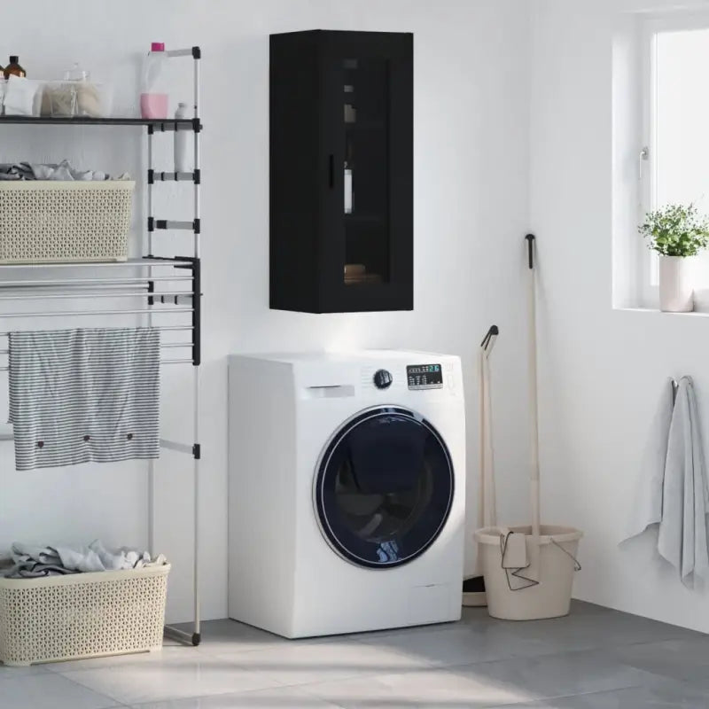 Wandgemonteerde dressoir met duurzaam bewerkt hout en elegant ontwerp - Zwart / 1 - Dressoirs & buffetkasten