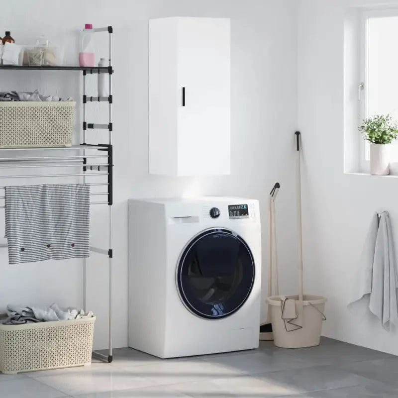 Wandgemonteerde dressoir met elegant bewerkt hout Design - Wit / 1 - Dressoirs & buffetkasten