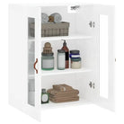 Wandgemonteerde dressoir van bewerkt hout in hoogglans wit - Dressoirs & buffetkasten