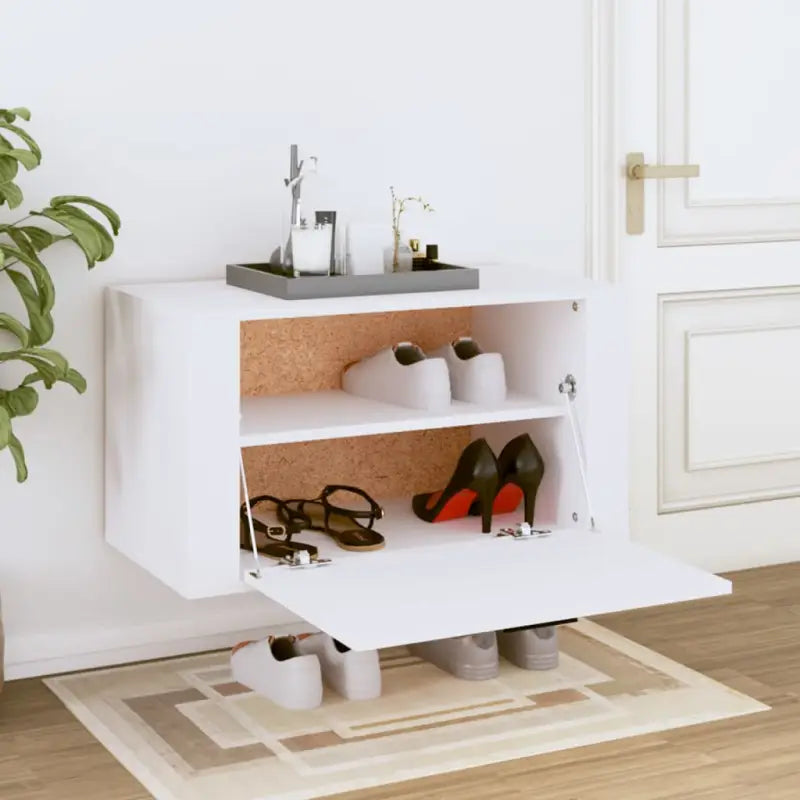 Wandschoenenkast 70X35X38 Cm Bewerkt Hout