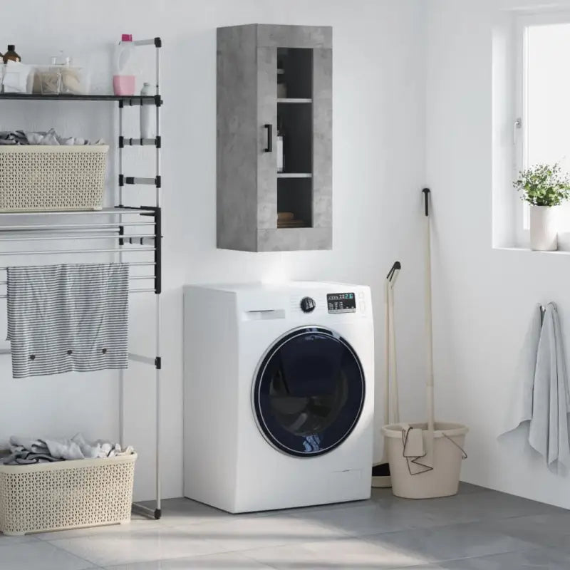Wandgemonteerde kast van bewerkt hout met elegant en duurzaam ontwerp - Betongrijs / 1 - Dressoirs & buffetkasten