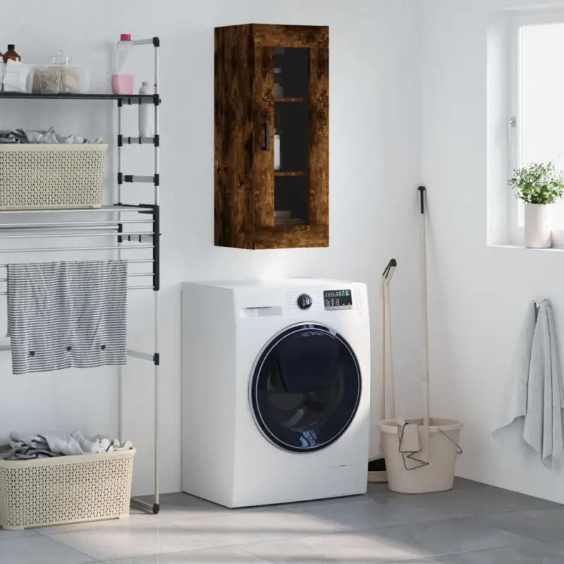 Wandgemonteerde kast van bewerkt hout met elegant en duurzaam ontwerp - Dressoirs & buffetkasten