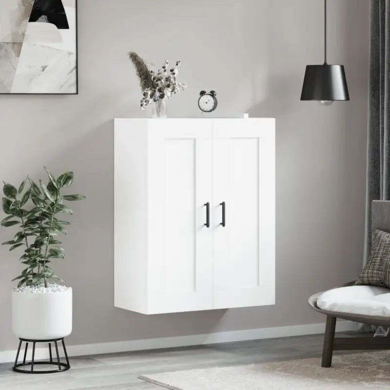 Wandgemonteerde kast van bewerkt hout met elegant en stevig ontwerp - Dressoirs & buffetkasten