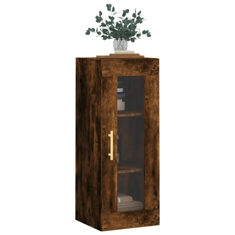 Wandgemonteerde kast van bewerkt hout met tijdloos design - Dressoirs & buffetkasten