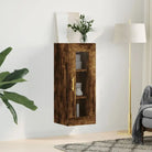 Wandgemonteerde kast van bewerkt hout met tijdloos design - Dressoirs & buffetkasten