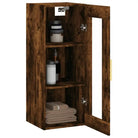Wandgemonteerde kast van bewerkt hout met tijdloos design - Dressoirs & buffetkasten